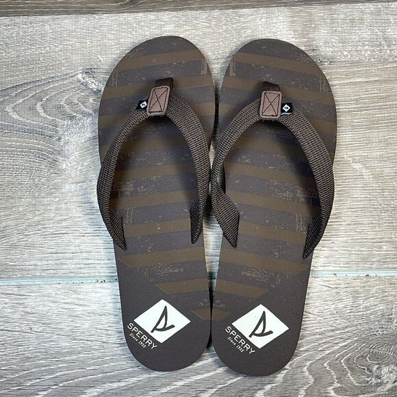 Sperry Top Sider Calypso Big Boy Sz 6M Brown Nylon Thong Sport Flip Flop Sandals - Picture 5 of 10